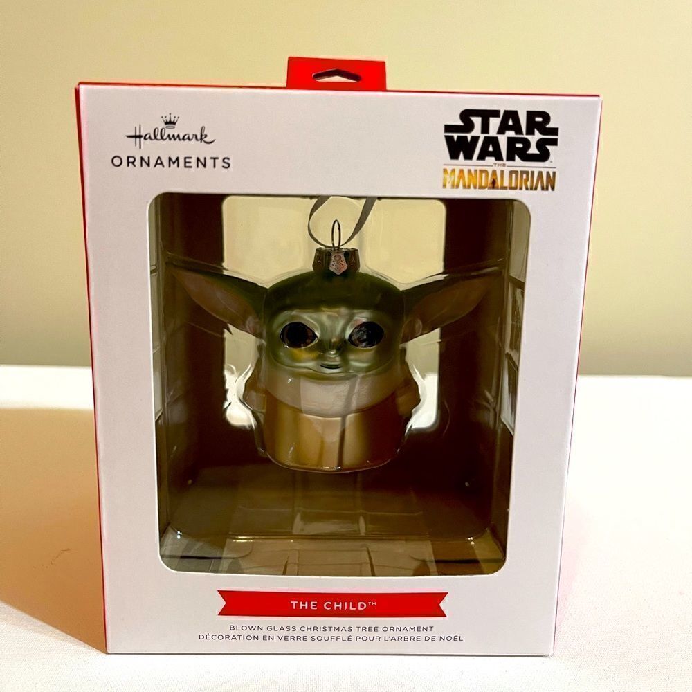 Hallmark glass Christmas ornament Star Wars The Mandalorian The Child NWT